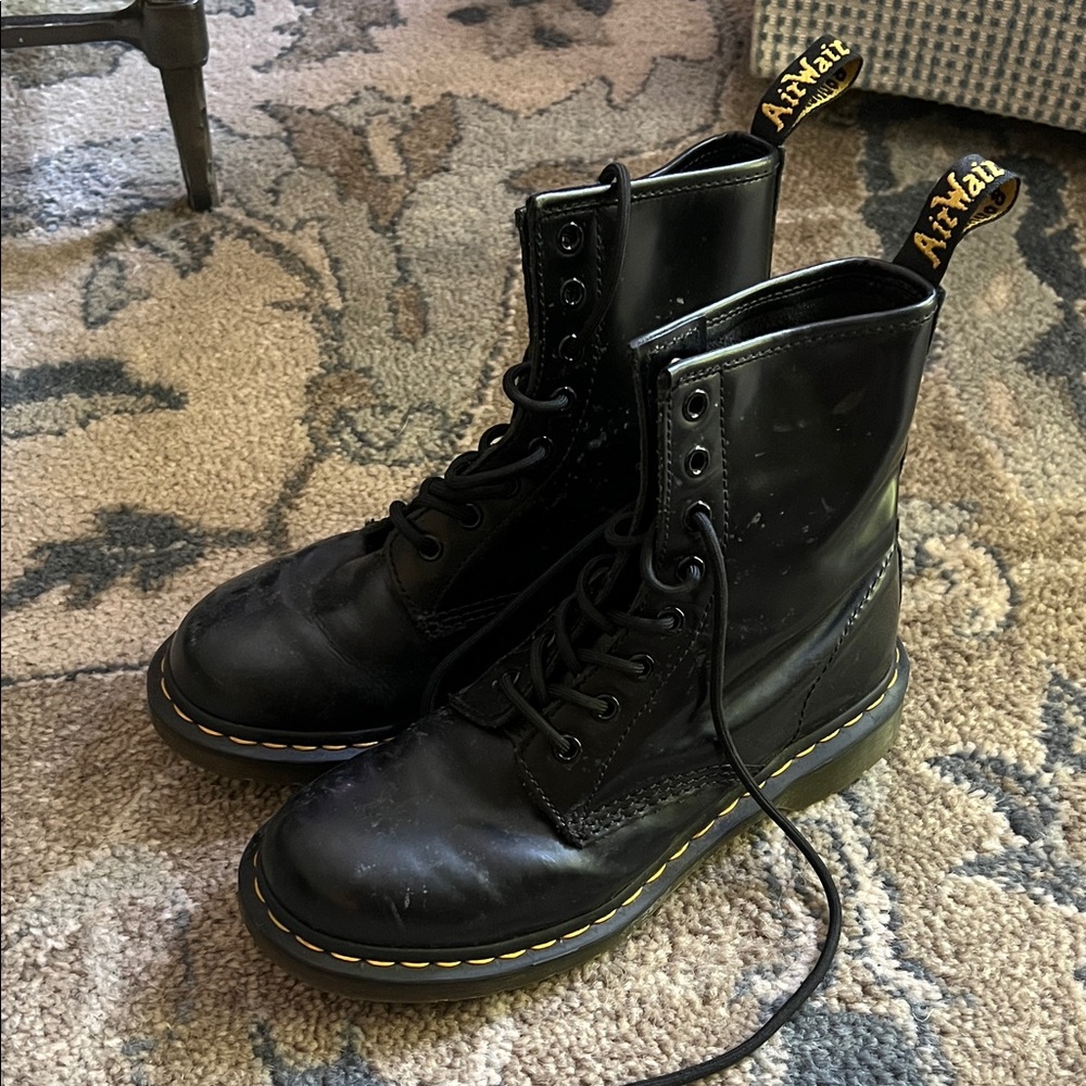 Dr. Martens Shiny Black Lace-Up Boots